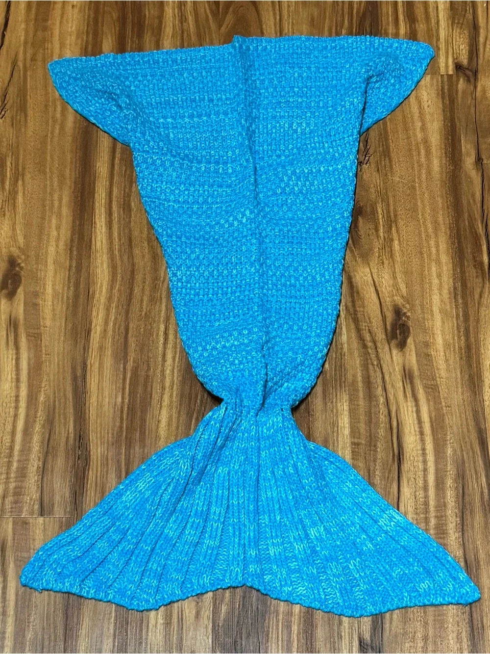 Crochet Mermaid Tail Knit Blanket / Sleeping Bag Throw- Aqua Blue